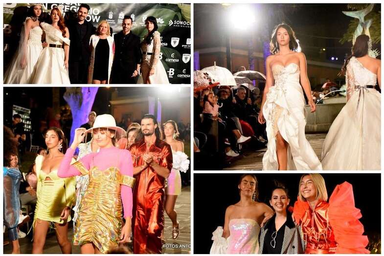 Diferentes momentos de los desfiles de anoche en la pasarela Botanical San Gregorio (Foto Antonio Alí)